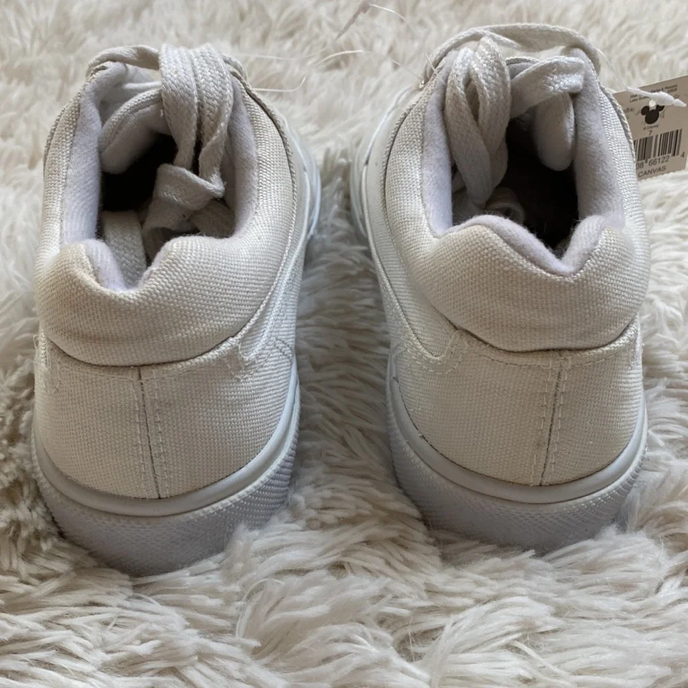 🎉2XHP🎉 Disney Vintage Mickey Mouse Canvas Sneakers 💗 White - Picture 9 of 16
